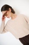 MAGLIA OVER PARICOLLO MISTO CACHEMIRE BEIGE