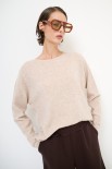 MAGLIA OVER PARICOLLO MISTO CACHEMIRE BEIGE