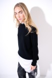 MAGLIA MEZZO COLLO MISTO CACHEMIRE NERO