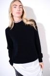 MAGLIA MEZZO COLLO MISTO CACHEMIRE NERO
