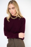 MAGLIA MEZZO COLLO MISTO CACHEMIRE VINO