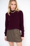 MAGLIA MEZZO COLLO MISTO CACHEMIRE VINO