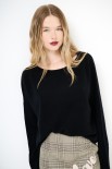 MAGLIA SCATOLINA TAGLIOVIVO FONDO MISTO CACHEMIRE NERO