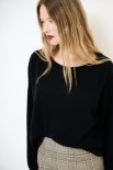 MAGLIA SCATOLINA TAGLIOVIVO FONDO MISTO CACHEMIRE NERO