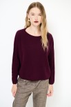 MAGLIA SCATOLINA TAGLIOVIVO FONDO MISTO CACHEMIRE VINO