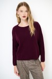 MAGLIA SCATOLINA TAGLIOVIVO FONDO MISTO CACHEMIRE VINO