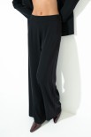 PANTA PALAZZO CON ZIP LATERALE NERO