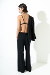 PANTA PALAZZO CON ZIP LATERALE NERO