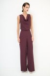 PANTA PALAZZO CON ZIP LATERALE VINO