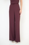 PANTA PALAZZO CON ZIP LATERALE VINO