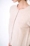 CARDIGAN PARICOLLO MISTO CACHEMIRE BEIGE