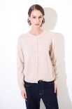 CARDIGAN PARICOLLO MISTO CACHEMIRE BEIGE