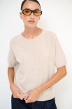 MAGLIA MEZZA MANICA PARICOLLO MISTO CACHEMIRE BEIGE