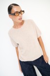 MAGLIA MEZZA MANICA PARICOLLO MISTO CACHEMIRE BEIGE