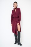 ABITO MIDI CON FIOCCO COLLO VINO