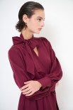 ABITO MIDI CON FIOCCO COLLO VINO