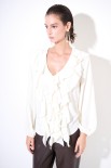 CAMICIA DOPPIA ROUCHES FLUIDO BURRO