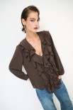 CAMICIA DOPPIA ROUCHES FLUIDO CIOCCOLATO