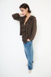 CAMICIA DOPPIA ROUCHES FLUIDO CIOCCOLATO