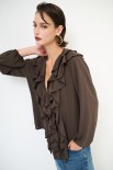 CAMICIA DOPPIA ROUCHES FLUIDO CIOCCOLATO