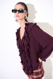 CAMICIA DOPPIA ROUCHES FLUIDO VINO