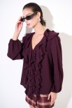 CAMICIA DOPPIA ROUCHES FLUIDO VINO
