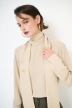 BLUSA CON SCOLLO DT E ORECCHINI BEIGE