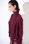 BLUSA CON SCOLLO DT E ORECCHINI VINO