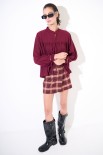 BLUSA CON BRACCIALI MANICHE VINO