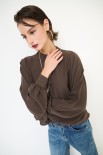 BLUSA APERTA DIETRO CON COLLANA FILO ORO MORO