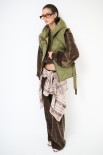 GILET TRAPUNTA CON CAPPUCCIO MILITARE
