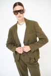 GIACCA BOMBER APERTA COLLO COSTINA FODERA A COLORE VERDE