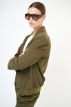 GIACCA BOMBER APERTA COLLO COSTINA FODERA A COLORE VERDE