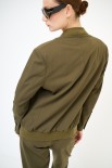 GIACCA BOMBER APERTA COLLO COSTINA FODERA A COLORE VERDE