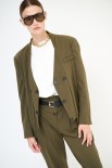 GIACCA BOMBER APERTA COLLO COSTINA FODERA A COLORE VERDE