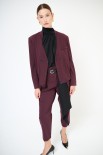 GIACCA BOMBER APERTA COLLO COSTINA FODERA A COLORE VINO
