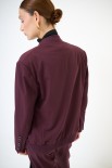 GIACCA BOMBER APERTA COLLO COSTINA FODERA A COLORE VINO