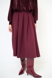 GONNA MIDI CON PIEGHE ELASTICO DT VINO
