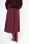 GONNA MIDI CON PIEGHE ELASTICO DT VINO