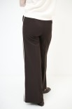 PANTALONE CON BANDA PASSAMANERIA LATERALE A CONTRASTO MORO