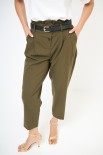 PANTA ABBOTTONATURA ASIM. CON DOPP. PINCE CON CINTURA VERDE