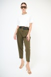 PANTA ABBOTTONATURA ASIM. CON DOPP. PINCE CON CINTURA VERDE