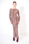 MAGLIA MACULATO TULLE CON PIEGHE DAVANTI MORO
