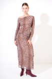 MAGLIA MACULATO TULLE CON PIEGHE DAVANTI MORO