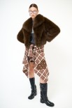 GIACCA CORTA ECO FUR PELO LUNGO COLLO SCIALLATO MORO