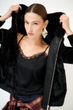 BOMBER ECO FUR CON CAPPUCCIO NERO