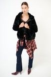 BOMBER ECO FUR CON CAPPUCCIO NERO