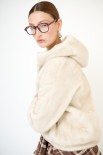BOMBER ECO FUR CON CAPPUCCIO BURRO