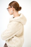 BOMBER ECO FUR CON CAPPUCCIO BURRO