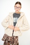 BOMBER ECO FUR CON CAPPUCCIO BURRO